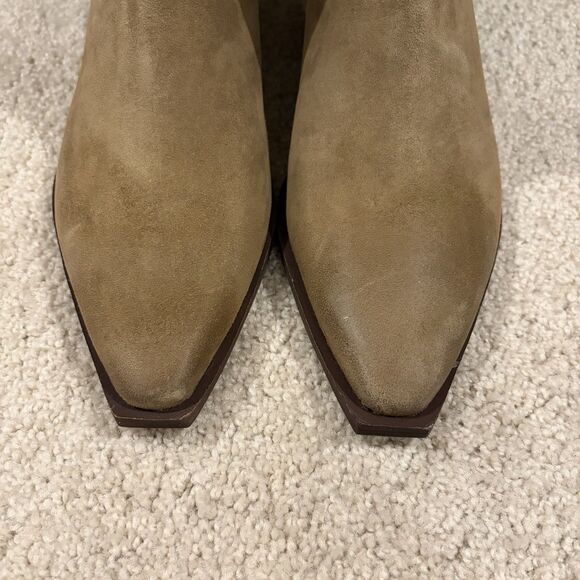 New Lucky Brand Shakell Suede Leather Ankle Boots Western Snip Toe Women's 7.5M - Picture 8 of 10